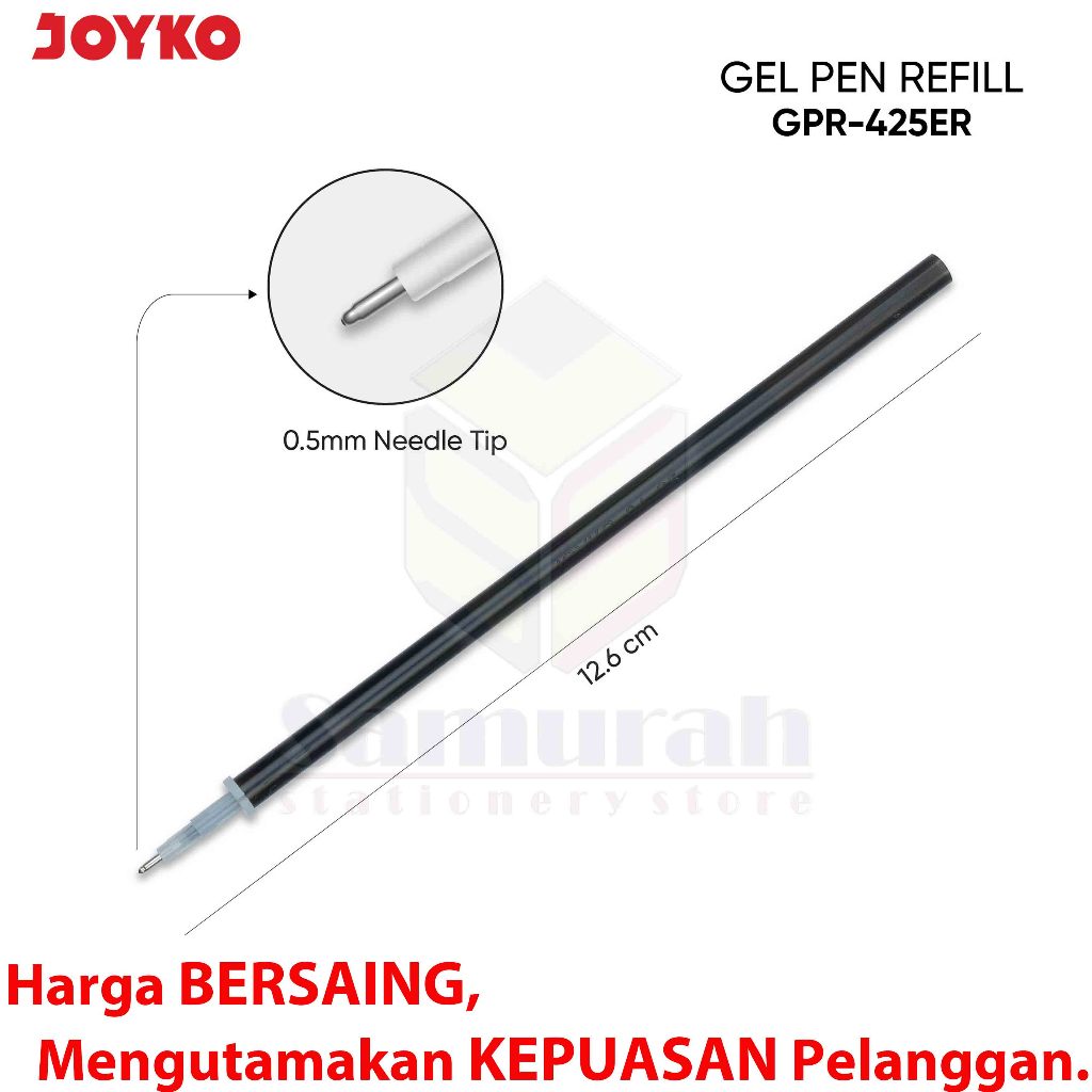 

Isi Pulpen Gel Joyko GPR 425 0.5 mm Bisa Hapus / Gel Pen Refill Isi Ulang Pen 05 mm GPR-425 Erasable mata Jarum kecil tipis ( Per BoX) isi 24 Pcs