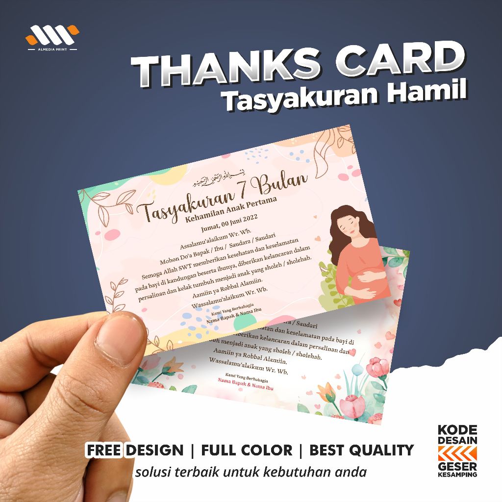 

Cetak Kartu Tasyakuran Hamil Kartu Sticker Stiker Syukuran Kehamilan (GRATIS DESAIN)