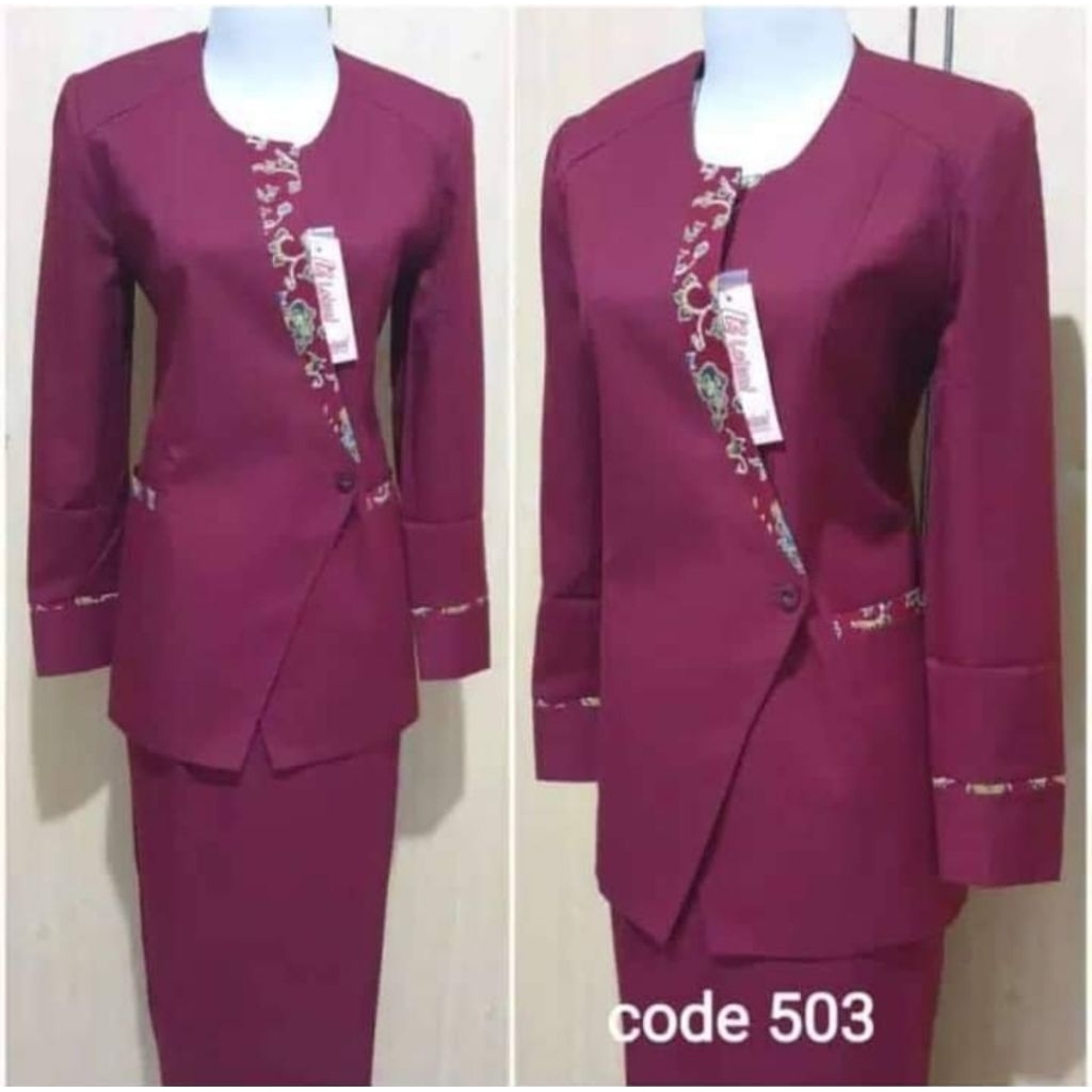 Blazer wanita elegant baju kantor maroon seragam kantor batik baju kerja kantor seragam koperasi ser
