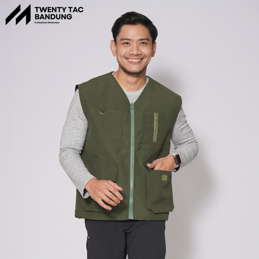 Fishing Vest Tactical / Rompi Tactical Multifungsi - Hijau Army