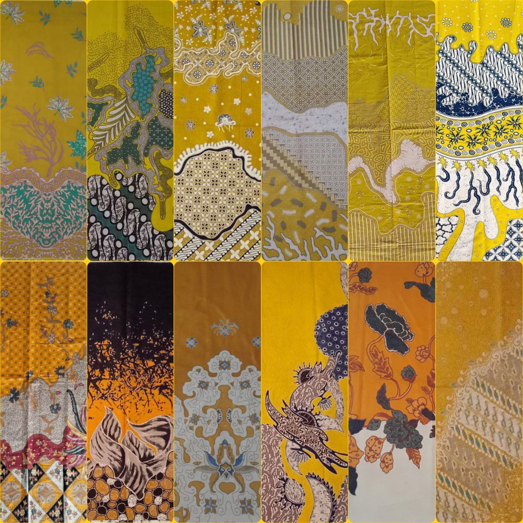 kain batik kuning bahan seragam batik warna kuning
