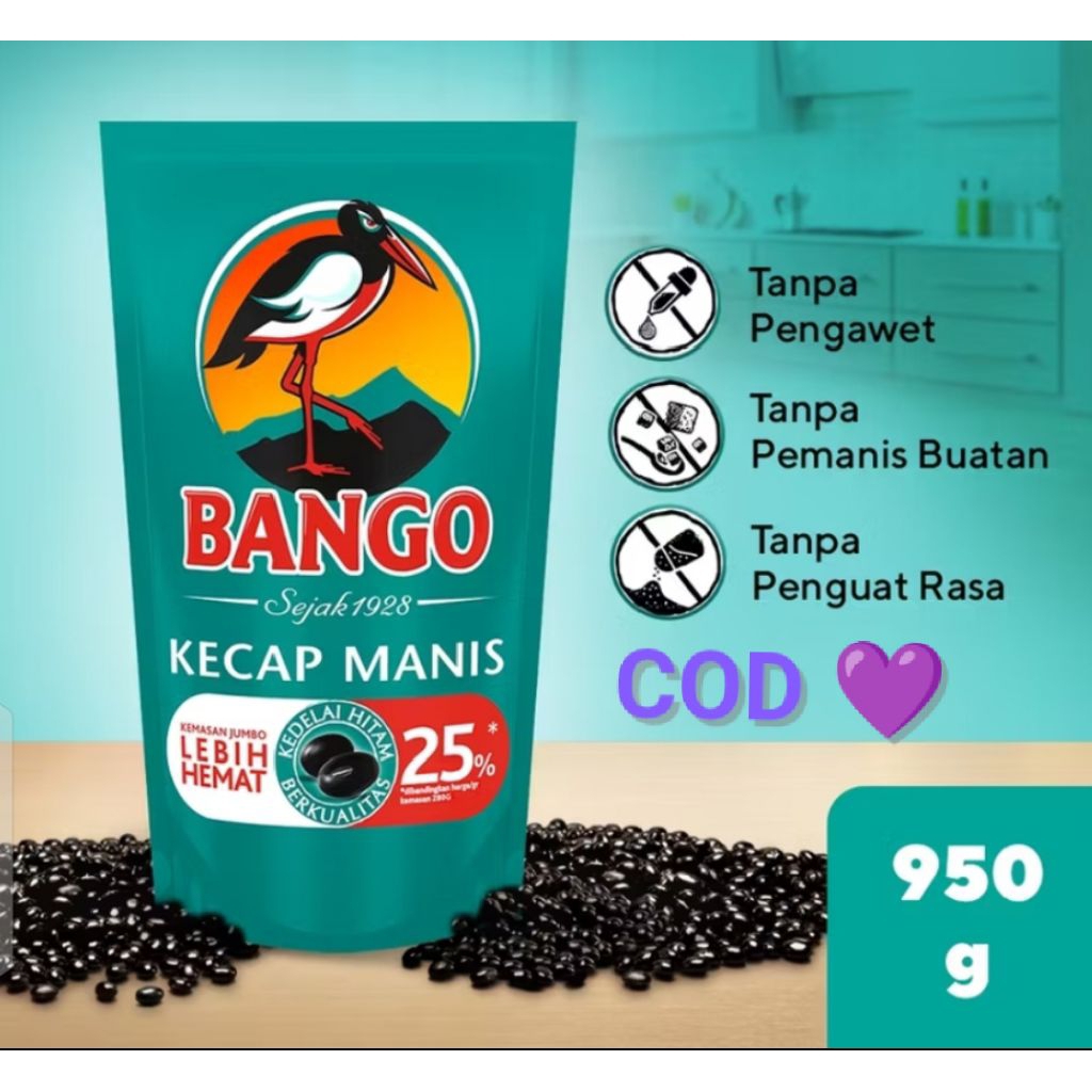 

Kecap Manis Bango Jumbo 950ml Exp 0826