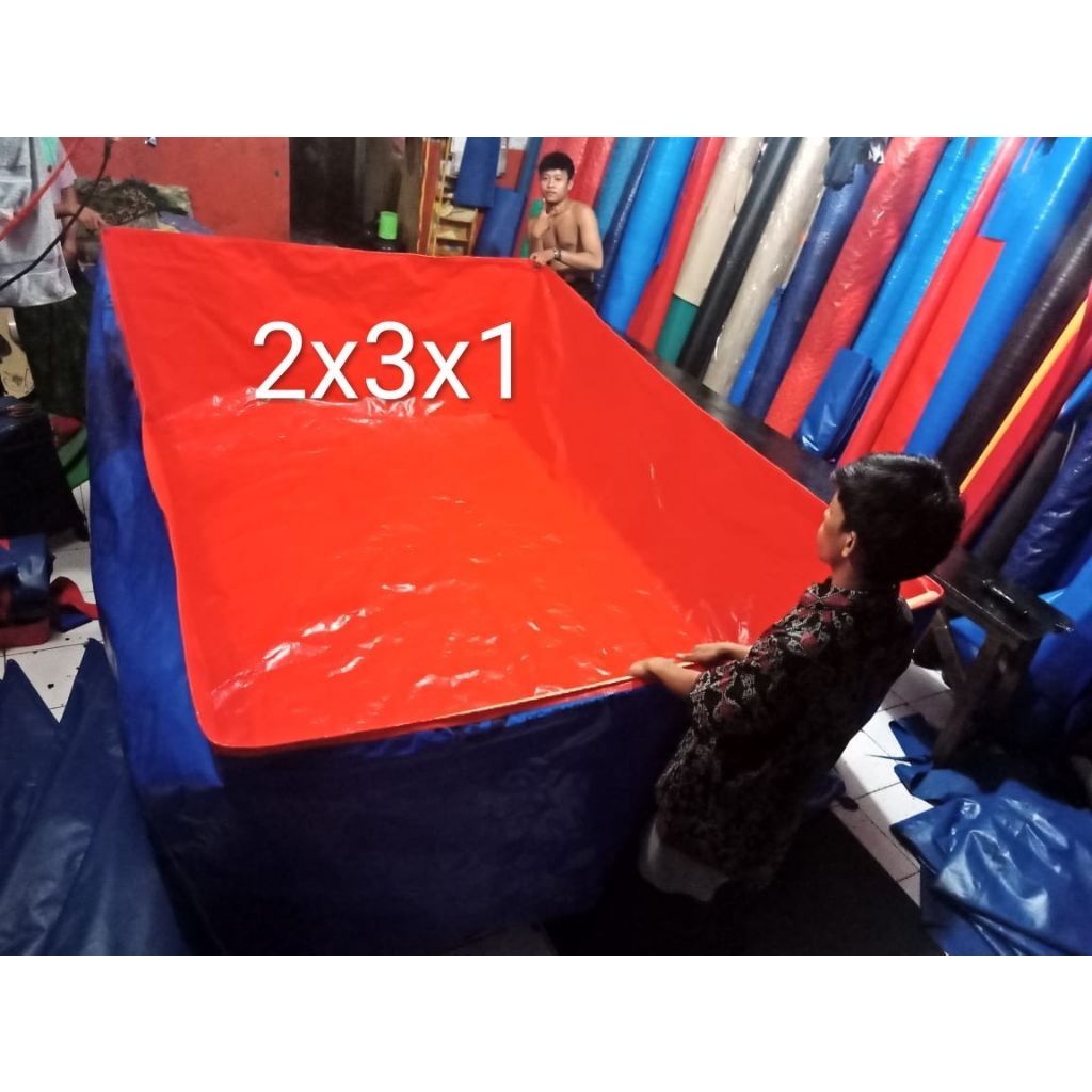 Kolam Terpal Ikan Lele Ukuran 200x300x100cm Bahan Terpal A12 Korea