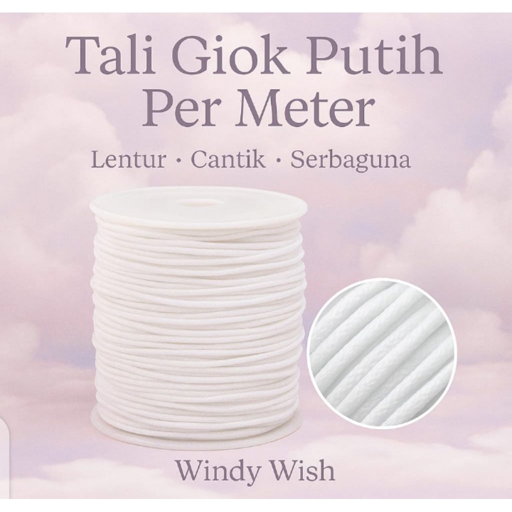 Tali Giok Putih / Tali Giok Per Meter / Tali Aksesoris DIY Phone Charm Gelang Kalung
