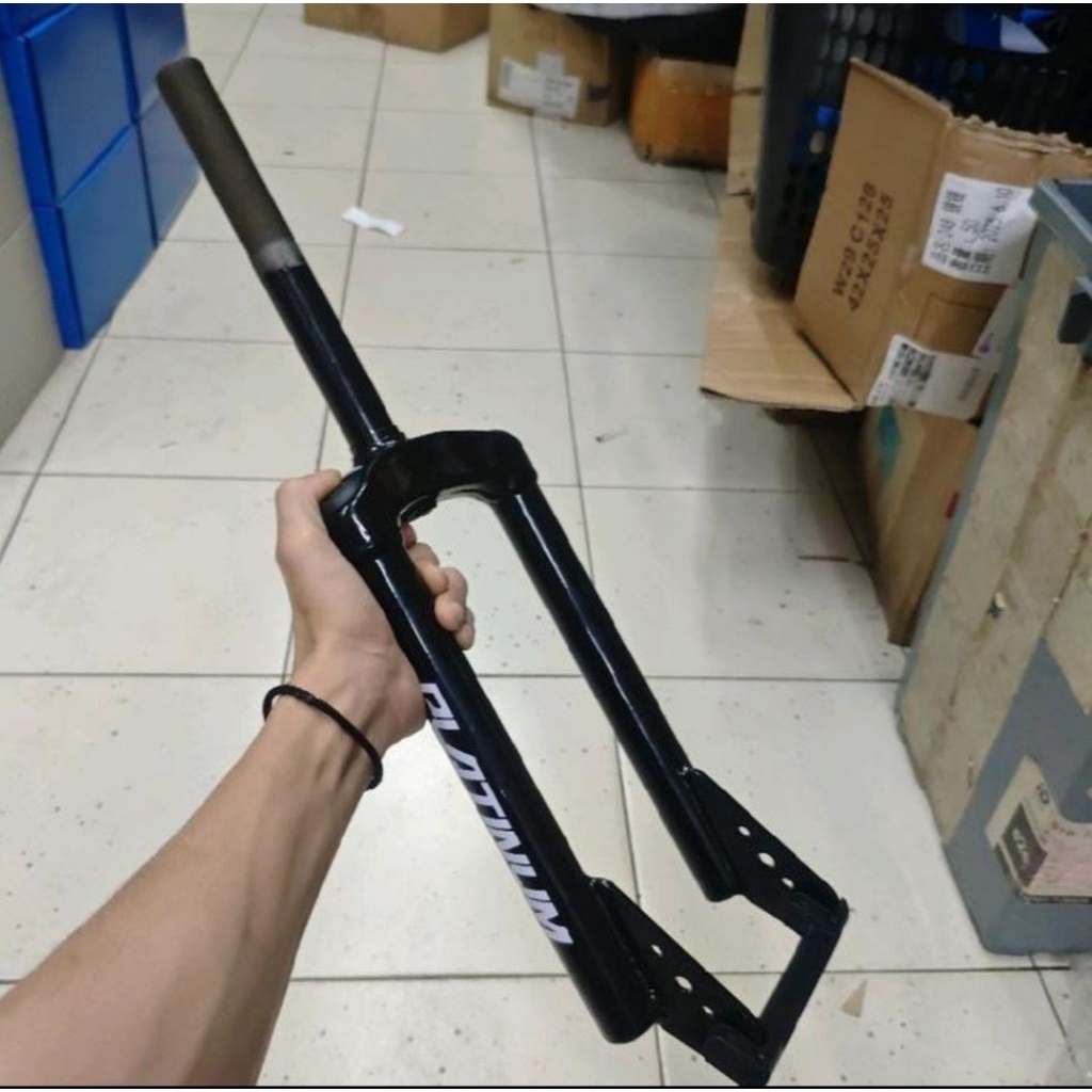 garpu fork sepeda lipat bmx 20 platinum fighter standar ulir 25.4 besi tebal ubrake
