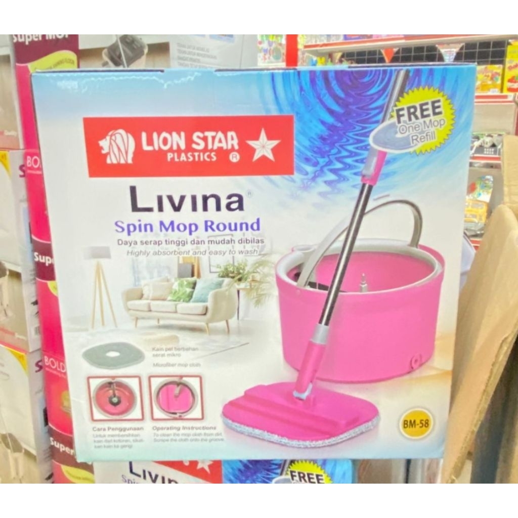 Pel Putar Bulat LIVINA Lion Star BM58 Original /Peralatan Rumah Tangga