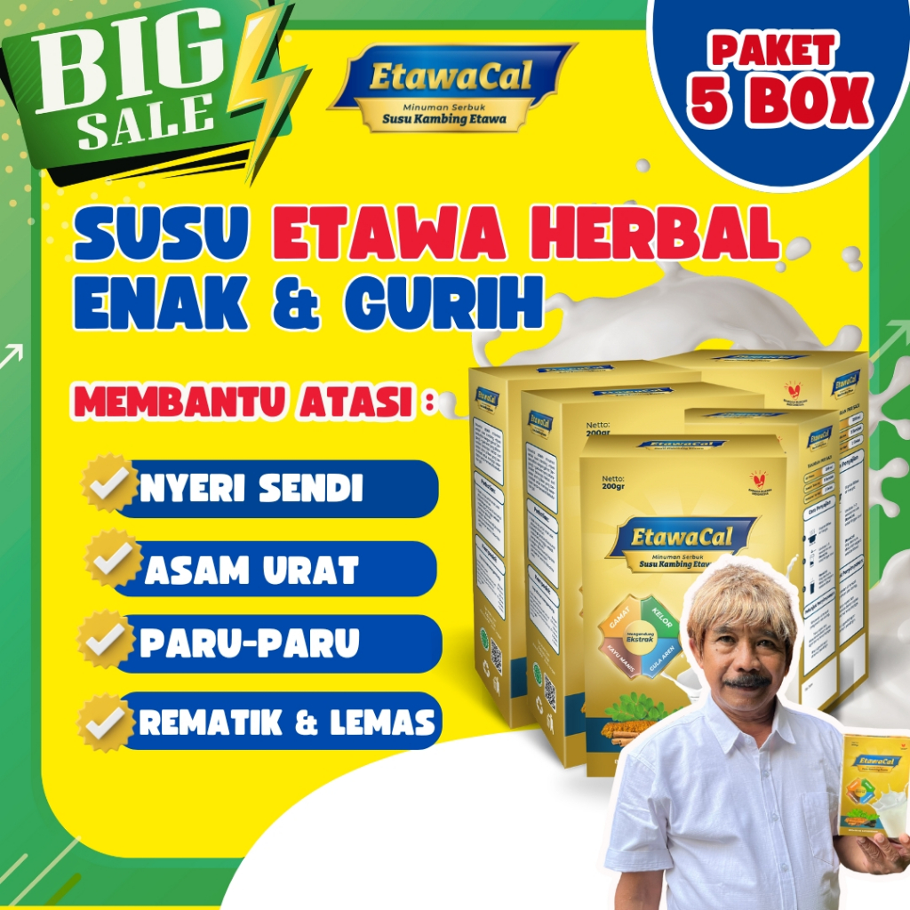 

Etawacal Paket Hemat Reseller Susu Herbal Etawacal Atasi Pegal Linu Asam Urat Kebas Kesemutan