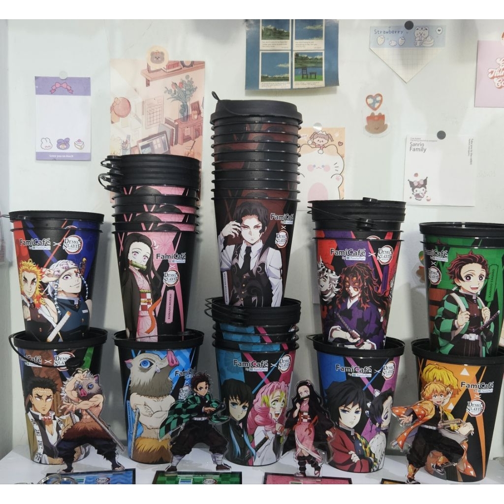 cup demon slayer x family mart hashira demon muzan kokushibo akaza doma giyu shinobu rengoku tengen 