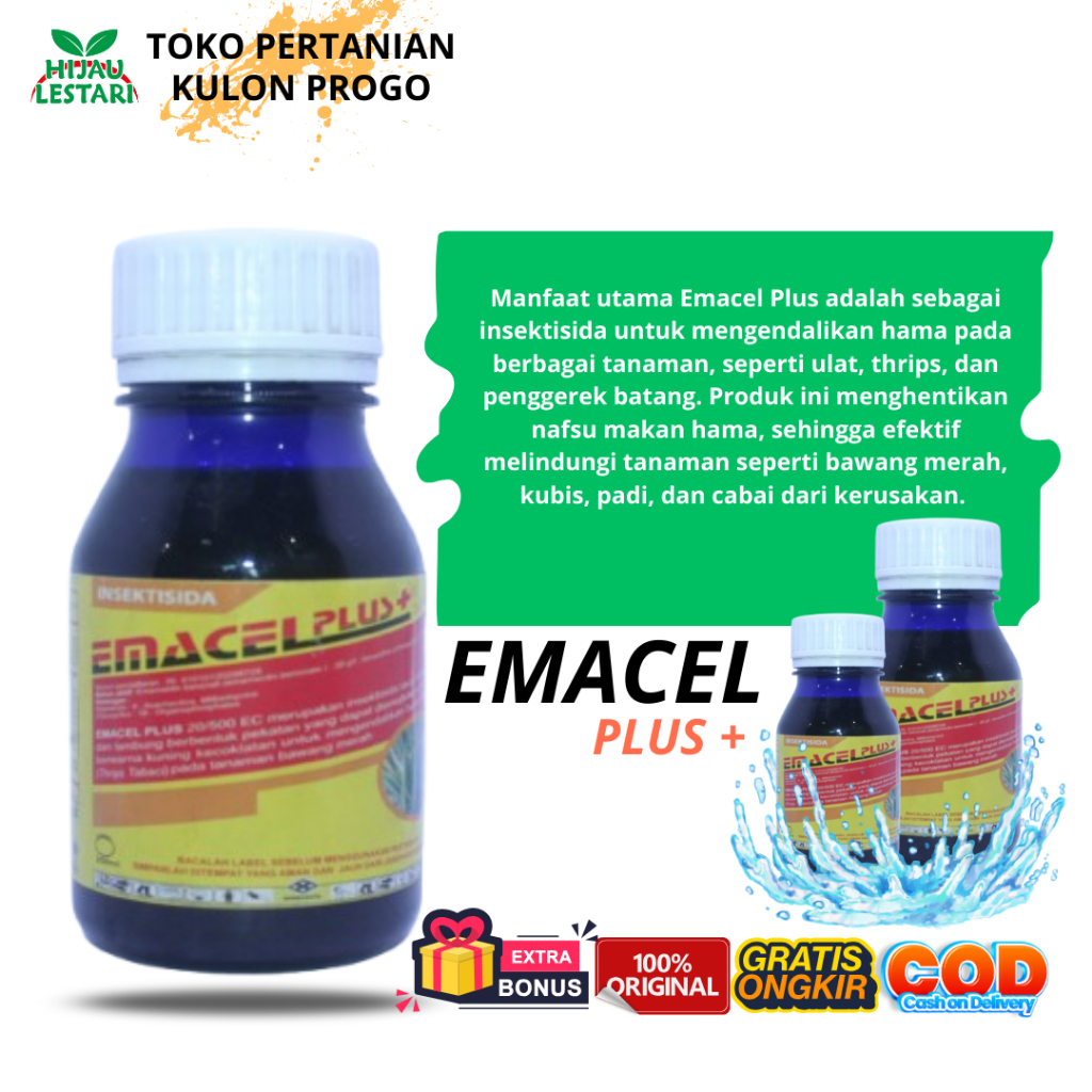 Emacel Plus 250 Emacel Bahan Aktif EMACEL PLUS 20/500EC 250ML - 1L (INSEKTISIDA)