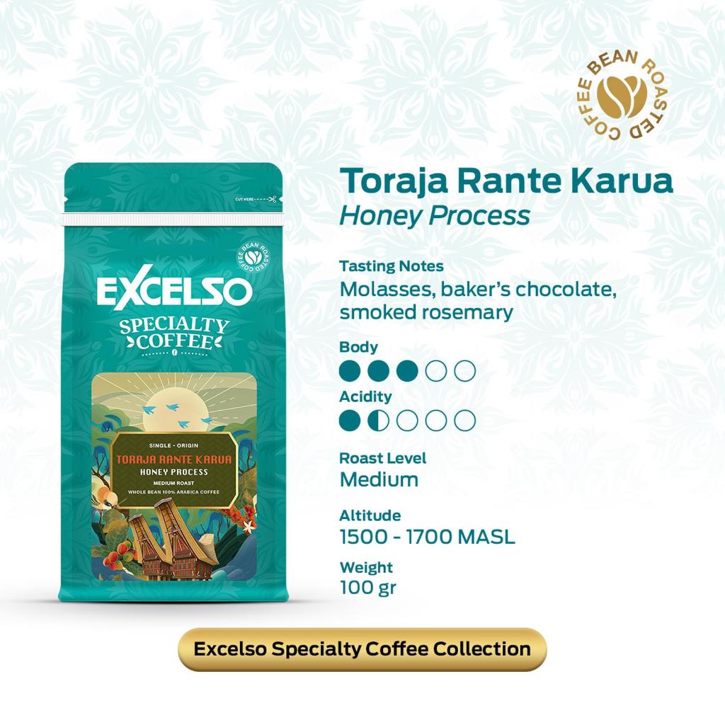 

Excelso Specialty Coffee Beans Toraja Rante Karua Honey Process Biji Kopi 100gr