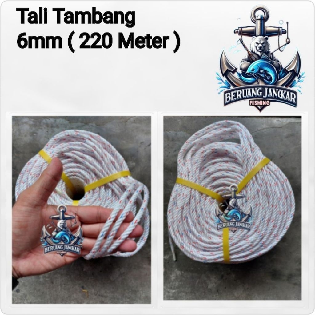 

Tali Tambang ( 6mm, 7mm ,8mm ) 1 Roll ( 220 Meter )