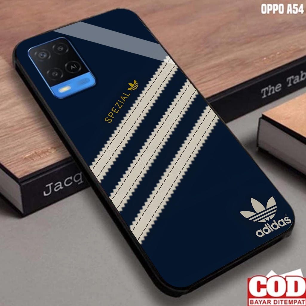 Softcase Glass Oppo A54  - Softcase Motif ADIDAS  - Softcase Glossy - Softcase Glass - Softcase A54