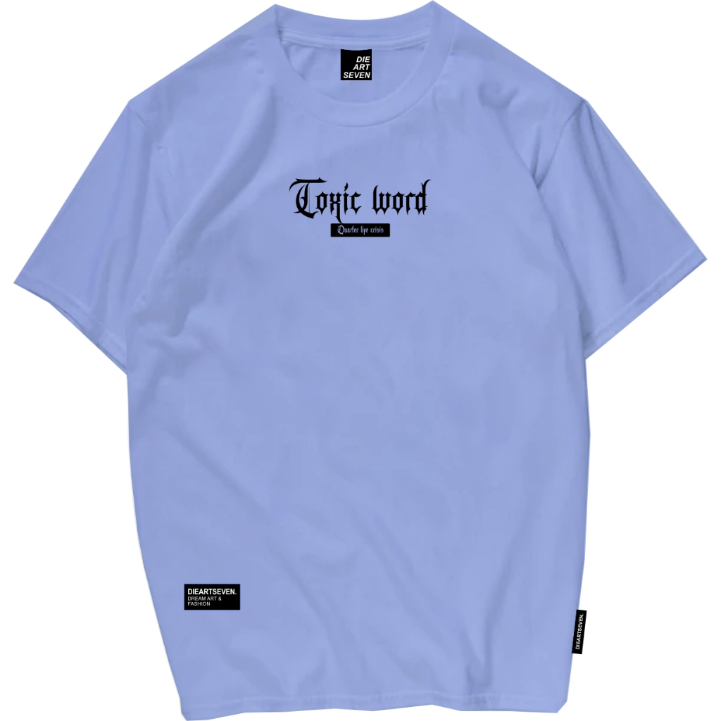 Kkaos pria distro dieartsvn pakaian distro baju pria art Toxic tshirt sky blue