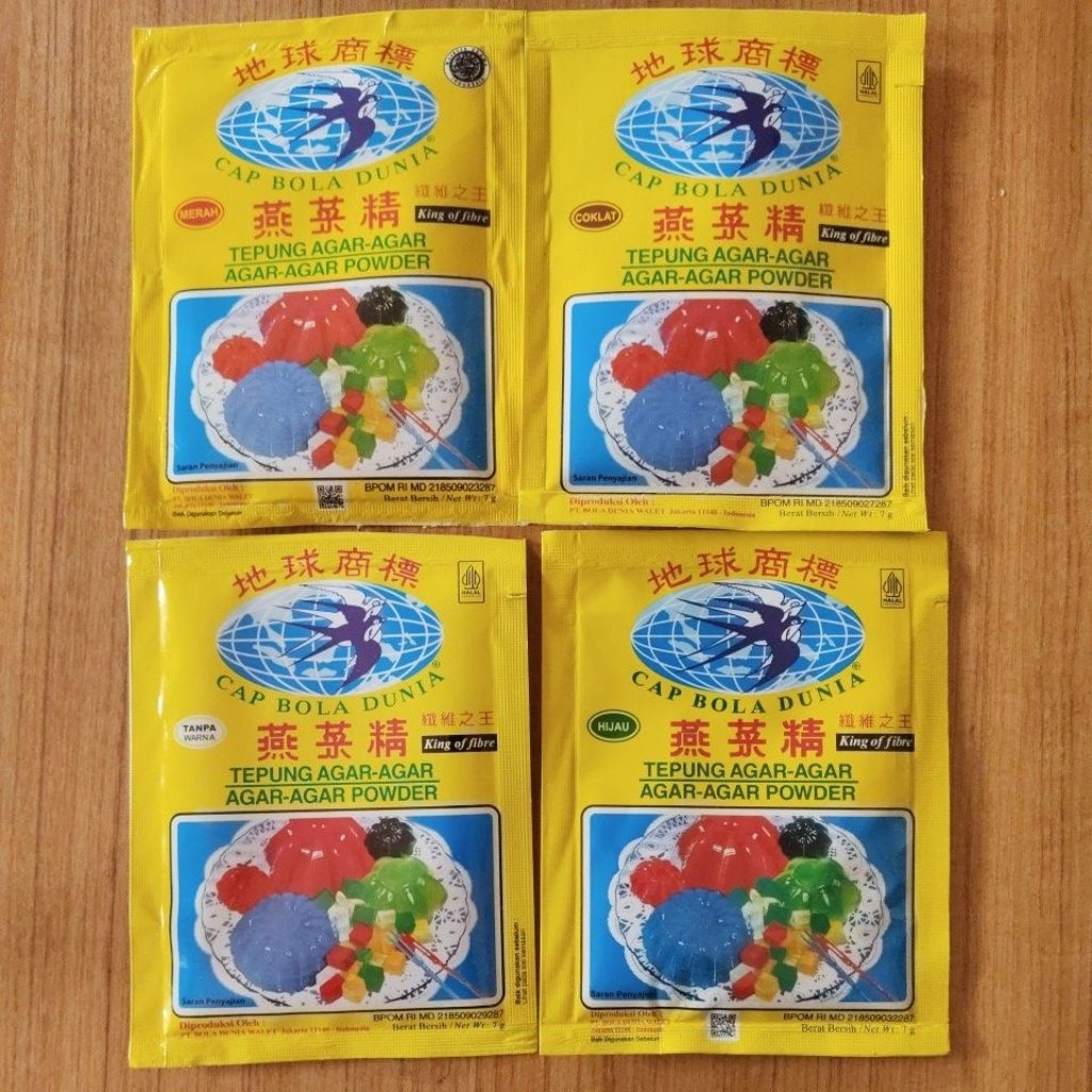 

tepung agar-agar cap bola dunia