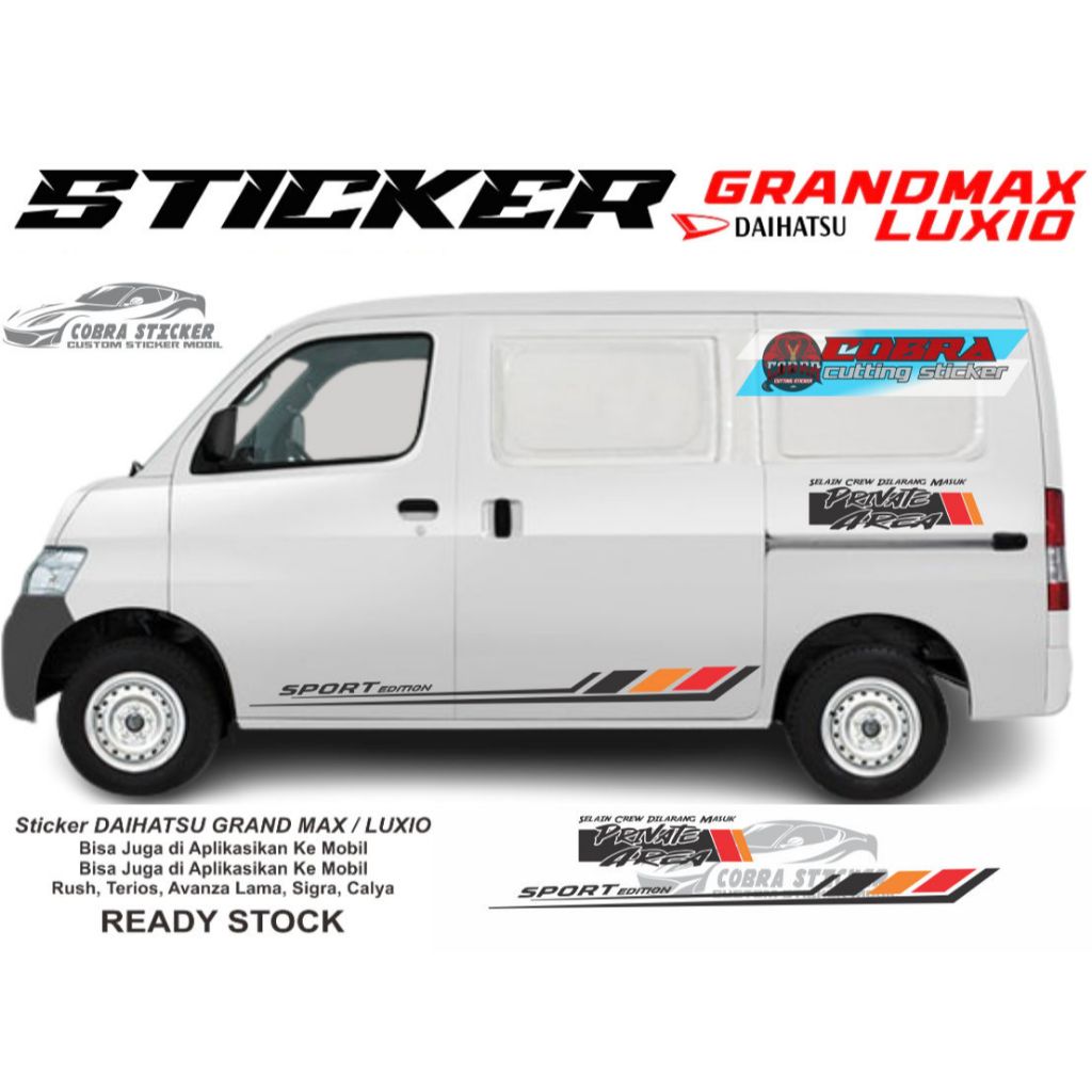 STICKER STIKER MOBIL GRANDMAX LUXIO STICKER BODY SAMPING DAIHATSU GRANDMAX