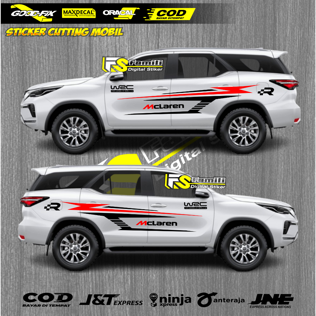 Sticker Stiker Mobil Fortuner Cutting Stiker List Body Fortuner Stiker Variasi Body Fortuner