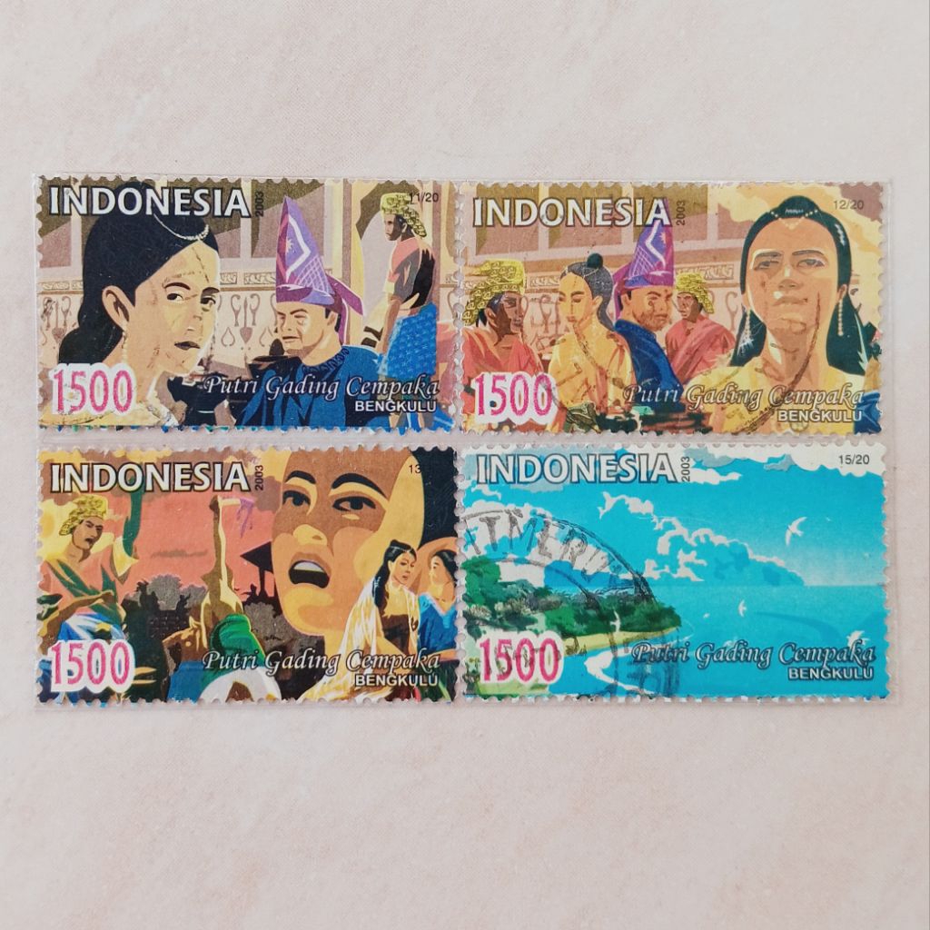 

(AC) Perangko Indonesia 2003 Cerita Rakyat Seri 6 - Putri Gading Cempaka Set 4 pcs Used