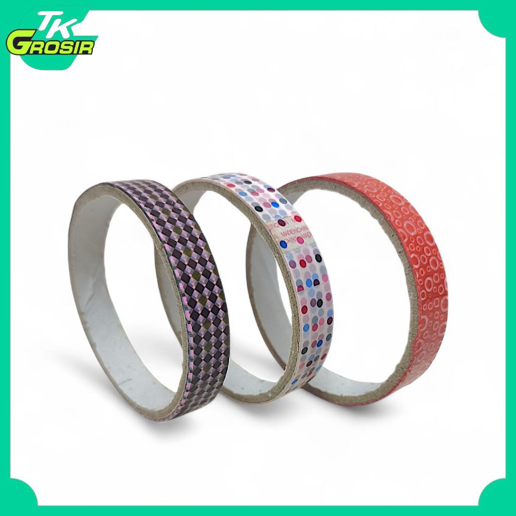 

1 roll Isolasi Kado Motif kemasan dus / Washi Tape Pola Unik untuk Hiasan & Dekorasi