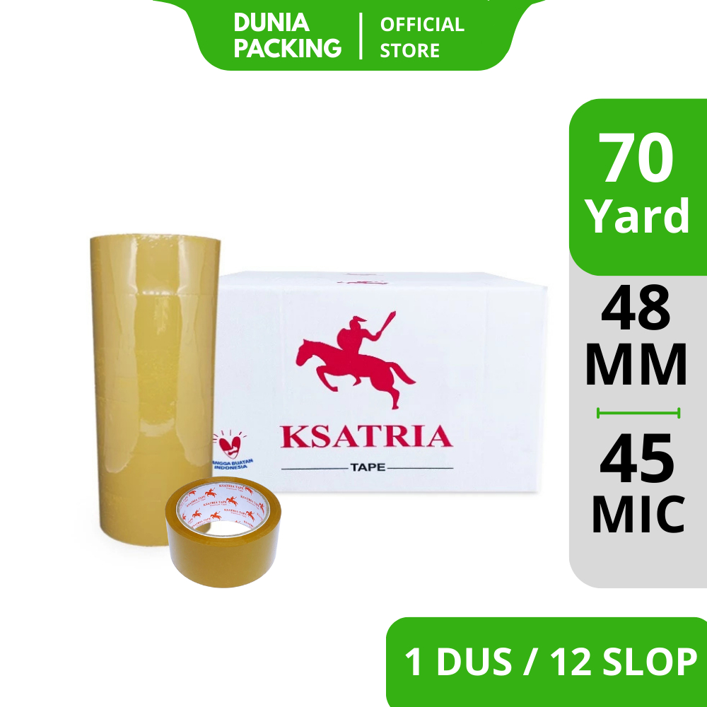

Lakban OPP Tape / Lakban Coklat KSATRIA Tape 70 Yard (1 Dus)