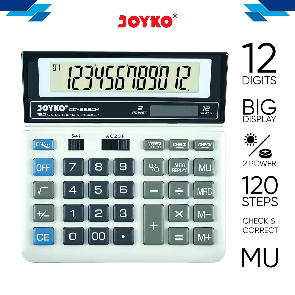 

Joyko CC-868CH | Calculator | Kalkulator 12 Digits Check Correct