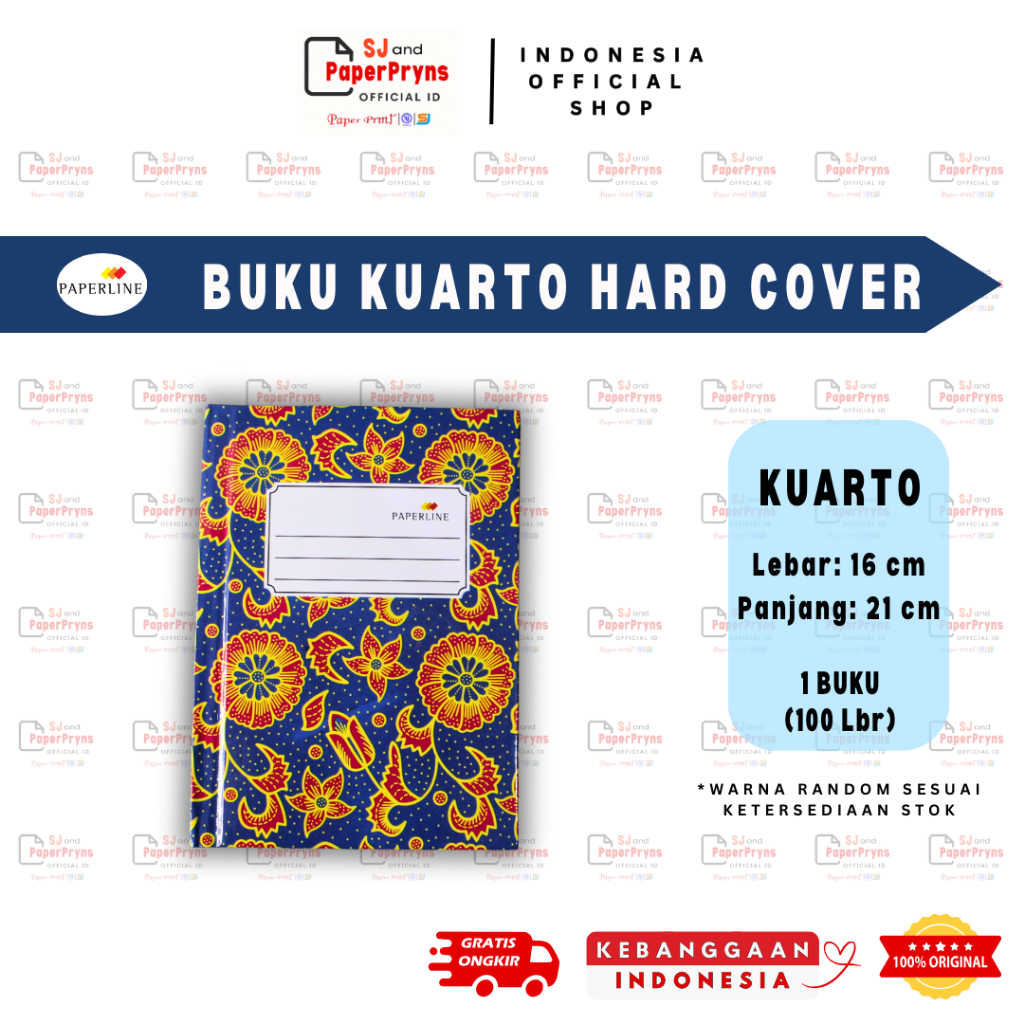 

Buku Catatan Kuarto Hard Cover Paperline (21 cm × 16 cm) - 100 Lembar