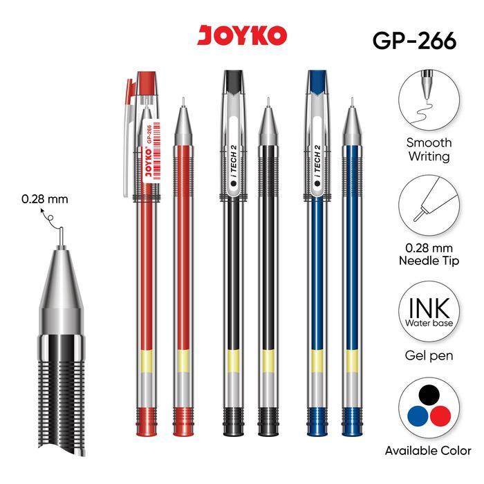 

JOYKO Gel Pen Pulpen Pena GP-266 iTech 2 0.28 mm - Hitam (1 kotak isi 12 pcs)