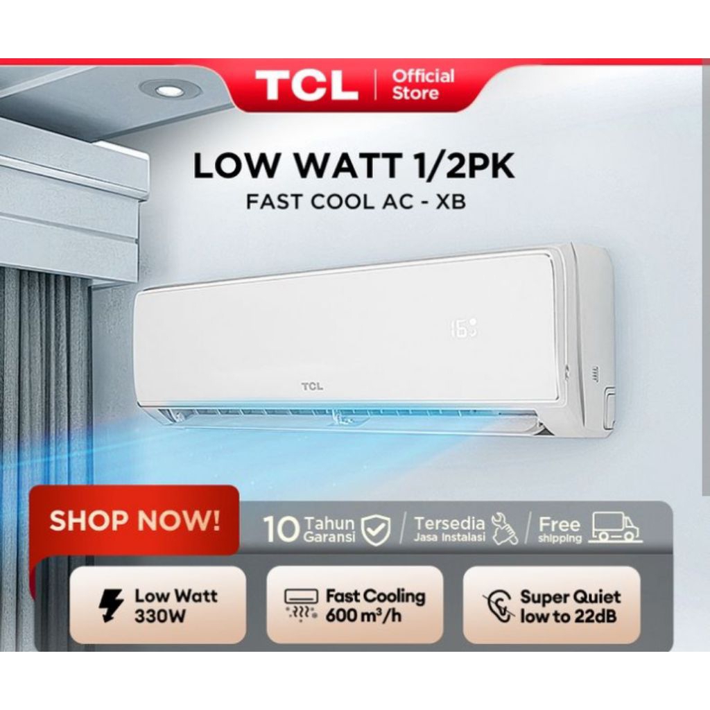 AC TCL LOW WATT TAC-05CSD/XSS (330WATT) BERGARANSI RESMI 10THN