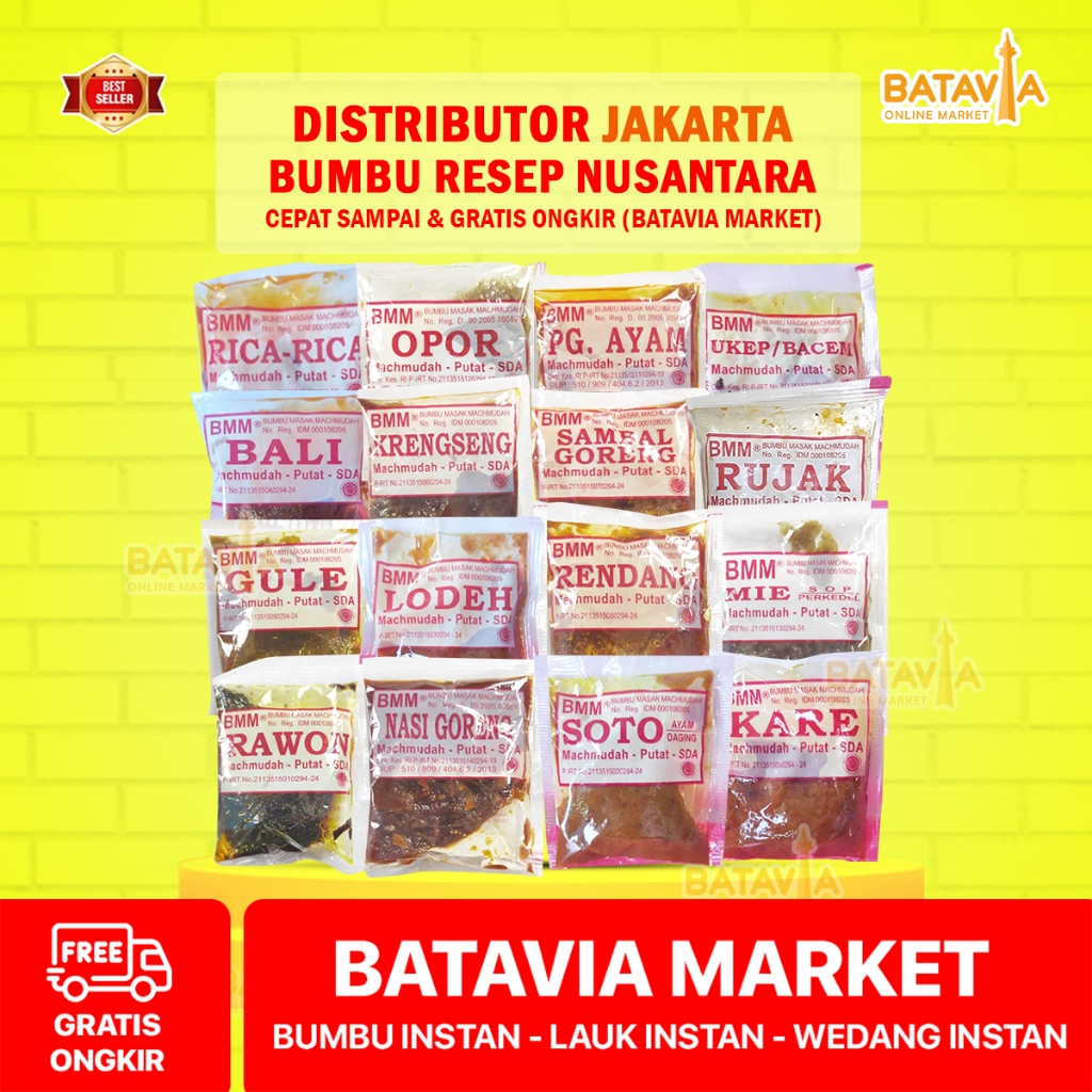 

Bumbu Masak Machmudah "BMM" Mahmudah Sidoarjo Rendang Kare Nasi Goreng Gule Mie Rawon Soto Jakarta