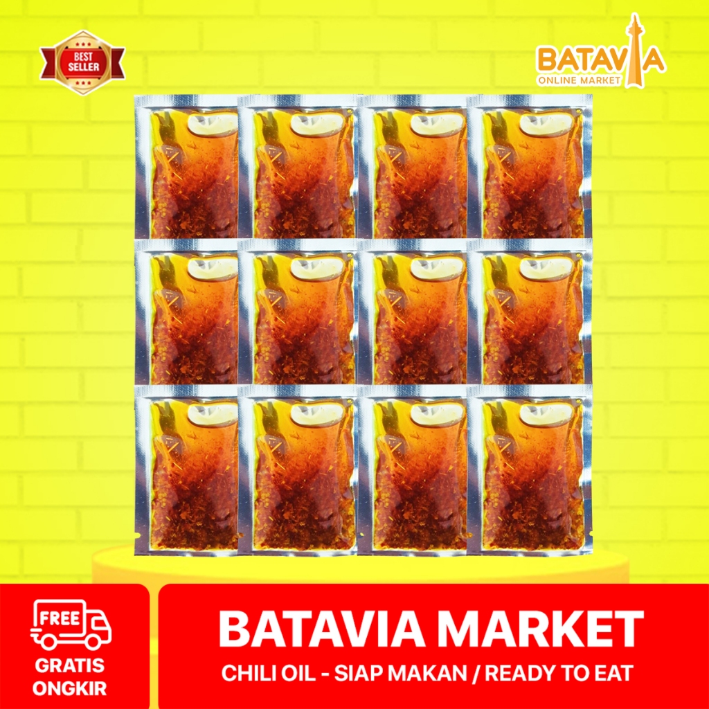 

BATAVIA MARKET - Chili Oil Sachet Minyak Cabai Cocolan Dimsum Mie Cireng Pangsit Lumpia Telur Gulung