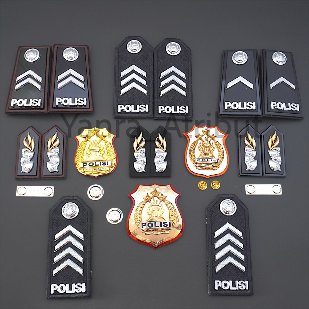 Pangkat Bripda / Pangkat Briptu / Pangkat Brigadir / Pangkat Bripka Merah Monogram Kewenangan Polri 