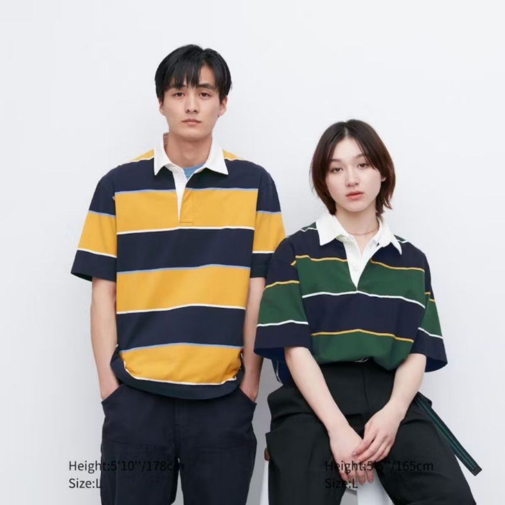 UNIQLO POLO RUGGER GARIS LENGAN PENDEK