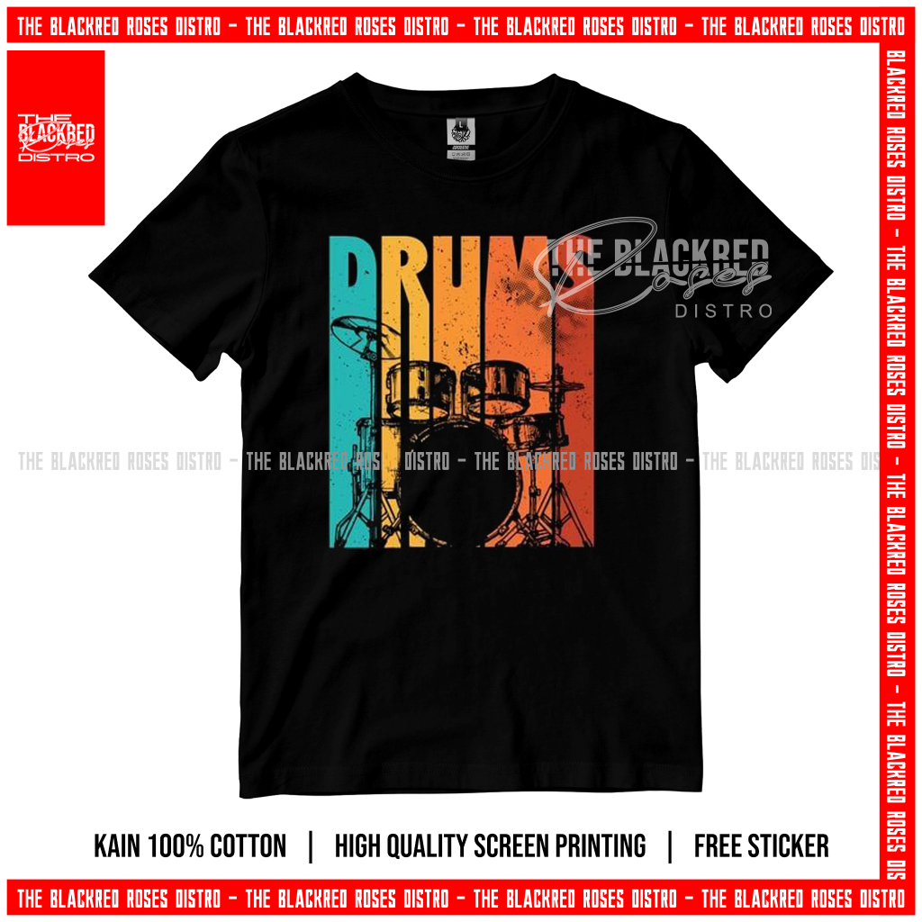 Kaos Drum - Drummer - Kaos Band Free Sticker