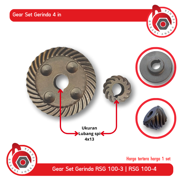 Gear Set RYU RSG 100-3 RSG 100-4 Gerinda 4 Inchi RYU Gear 37 Gear 13