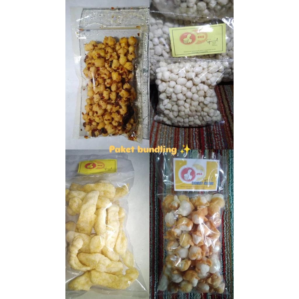 

(Paket Bundling) Siomay Kerikil / Batagor Lidah / Pilus Cikur cap OKE