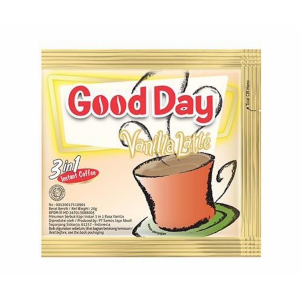 

good day VANILLA LATTE kopi instan 3 in 1, 1renceng 10 Sachet
