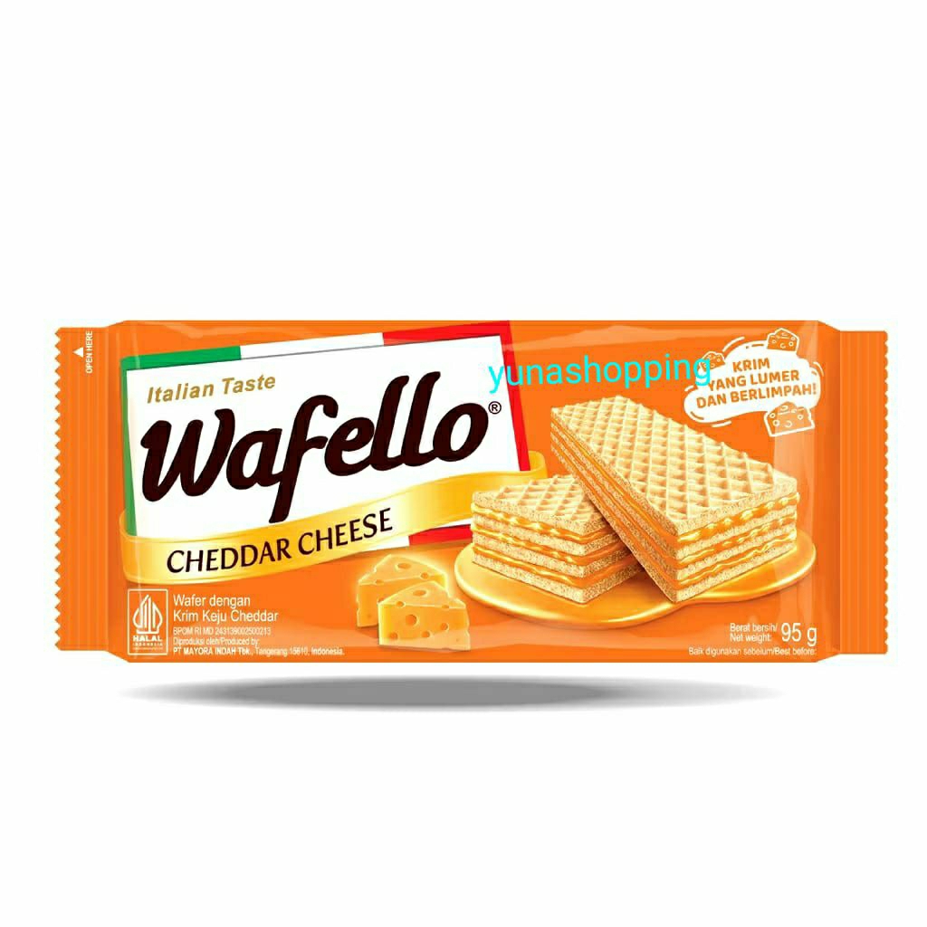 

Wafello wafer krim keju cheddar 95g