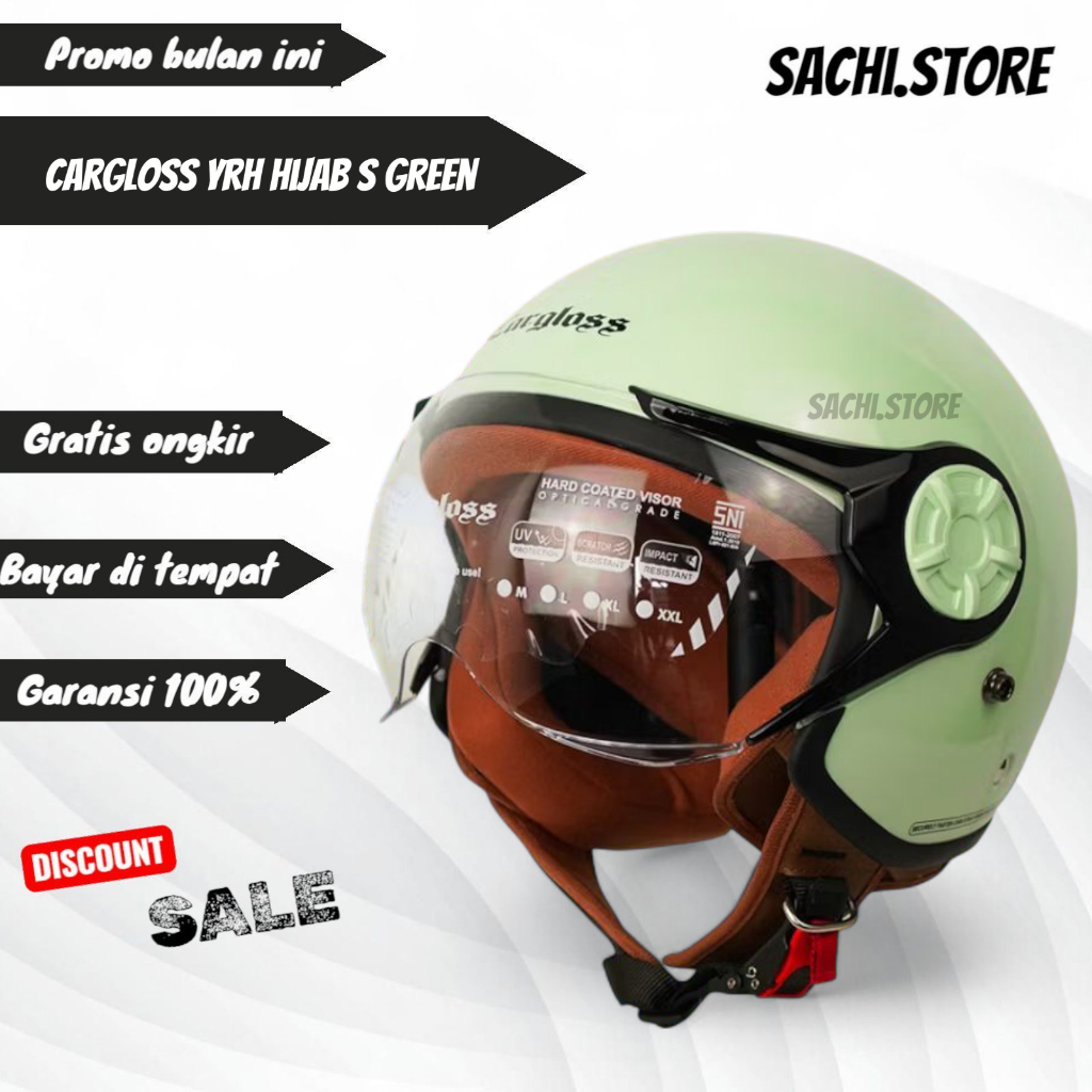 HELM CARGLOSS YRH HIJAB SAGE GREEN | CARGLOSS ORIGINAL