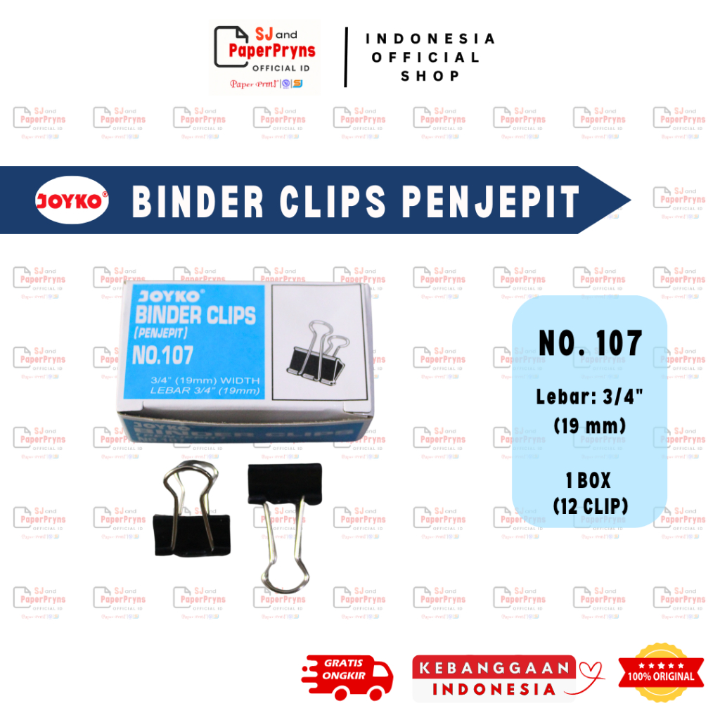

Binder Clips Joyko No. 107 / Penjepit Dokumen 3/4” (19mm)