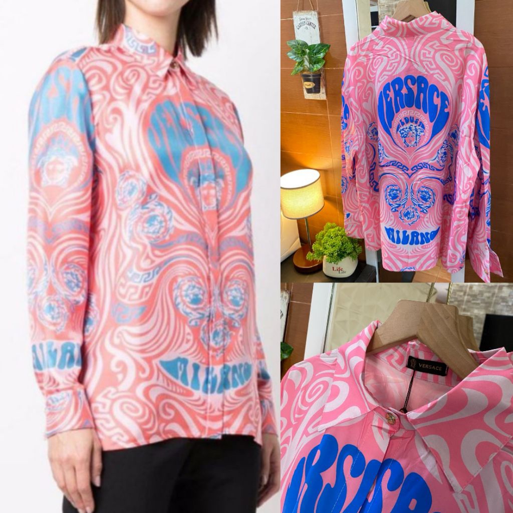 Kemeja Pink Wanita LD 110 Quality Import