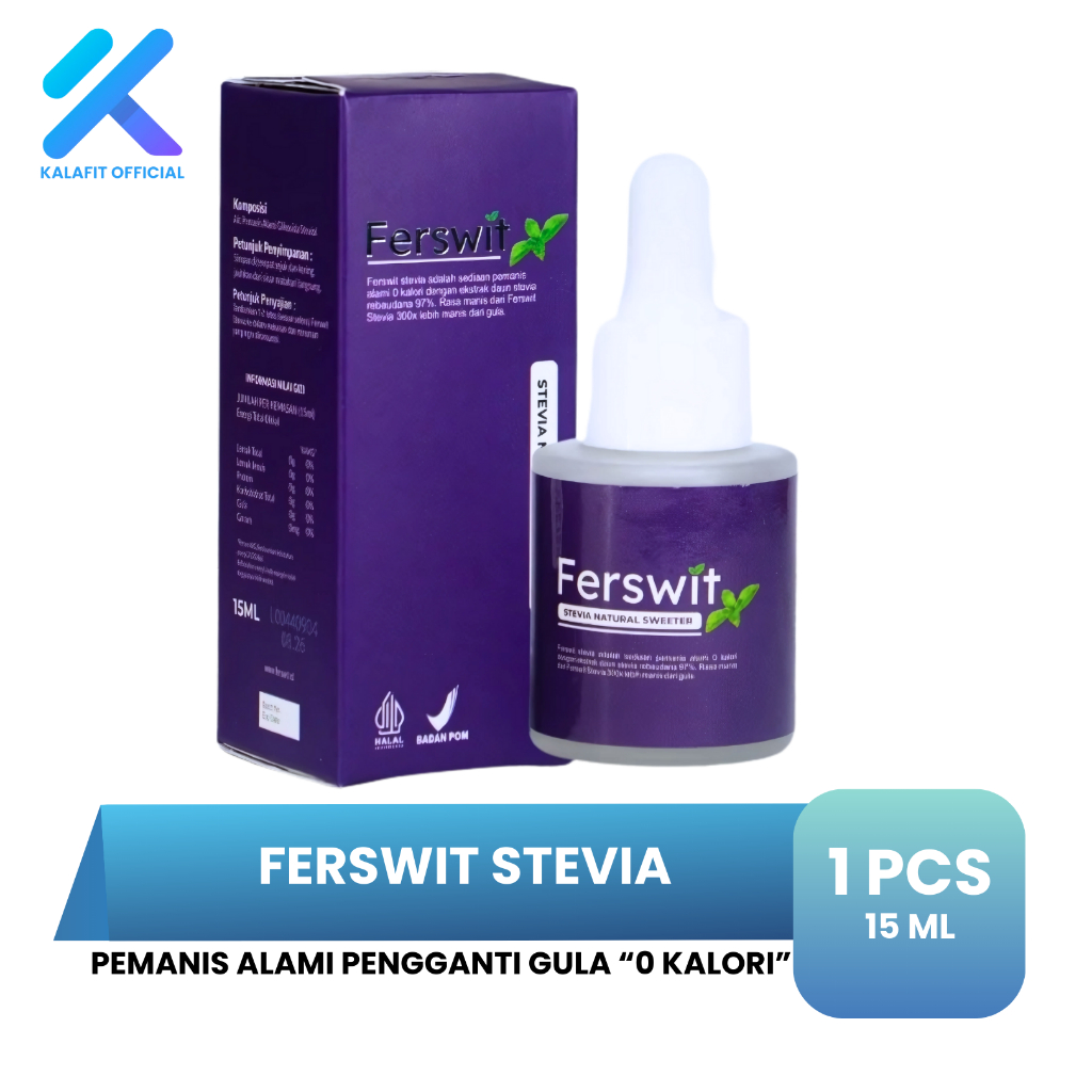 

Ferswit Stevia Tetes 100% Original Pengganti Gula Alami 0 Kalori 15 ML