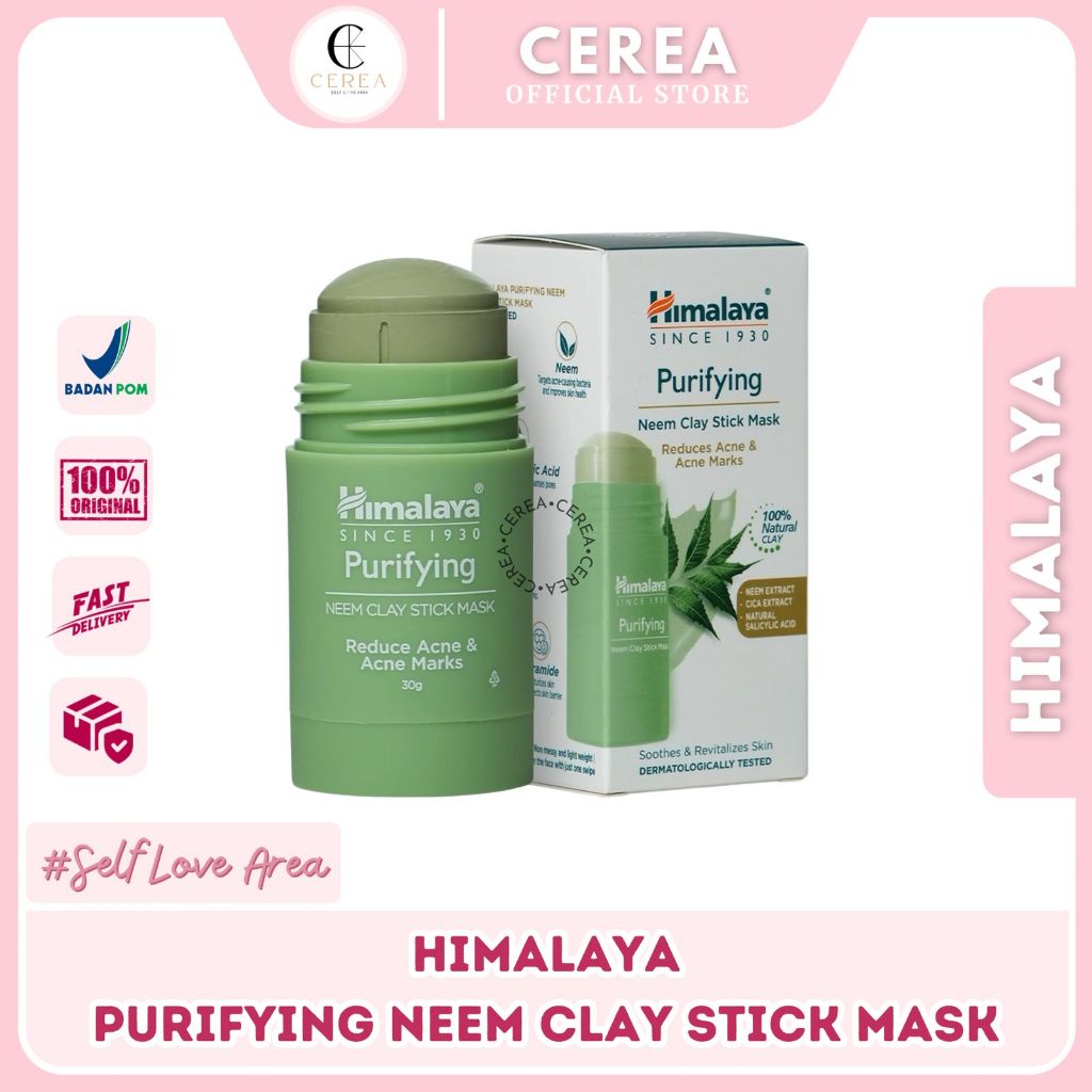 [BPOM] Himalaya Purifying Neem Clay Stick Mask 30gr | Masker Wajah Praktis untuk Jerawat Acne Komedo