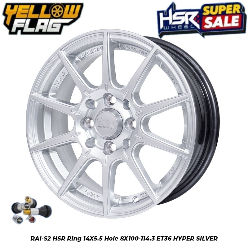 VELG MOBIL RING 14 UNTUK AVANZA XENIA BRIO VIOS SIGRA AIR EV HSR RAI S2 R14 LUBANG 4 HYPER SILVER