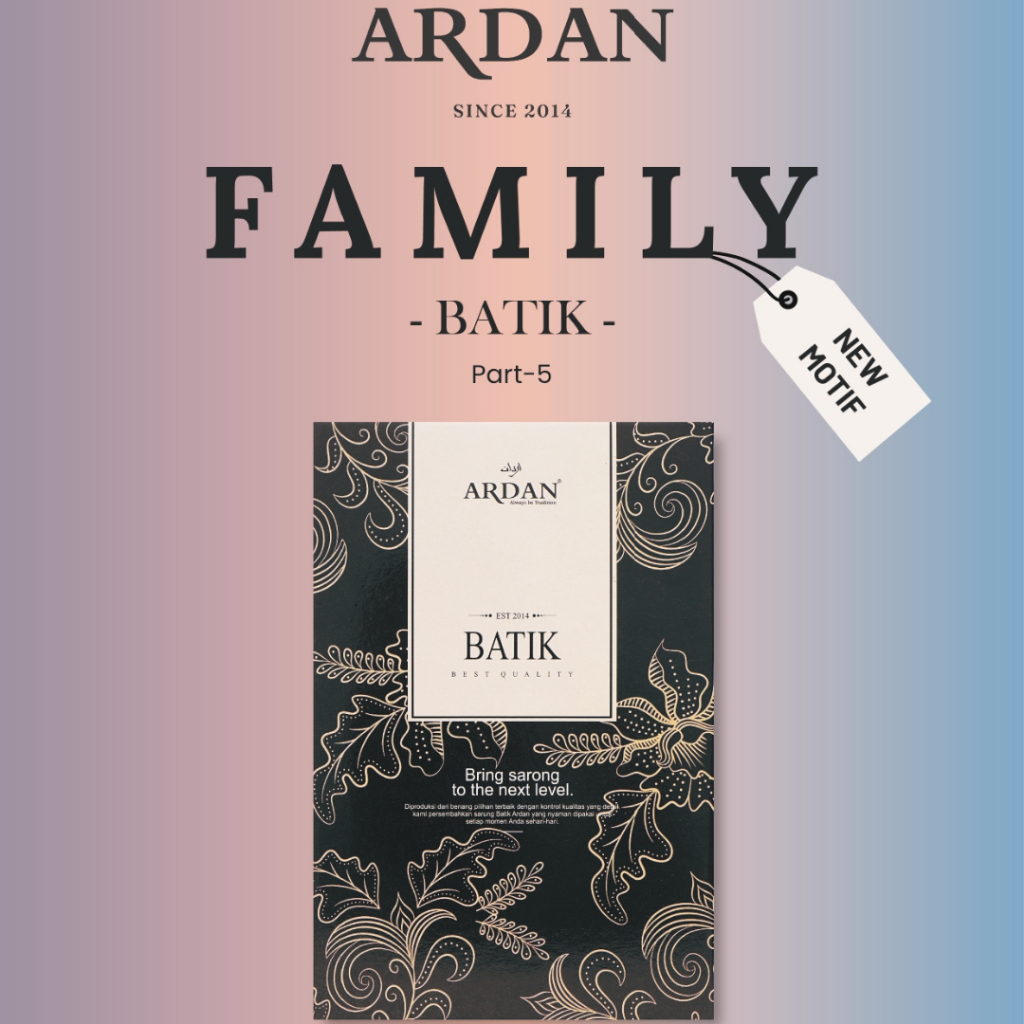 Sarung Ardan Family Batik Gus Gold Series New Motif Batik - Pria Muslim Dewasa