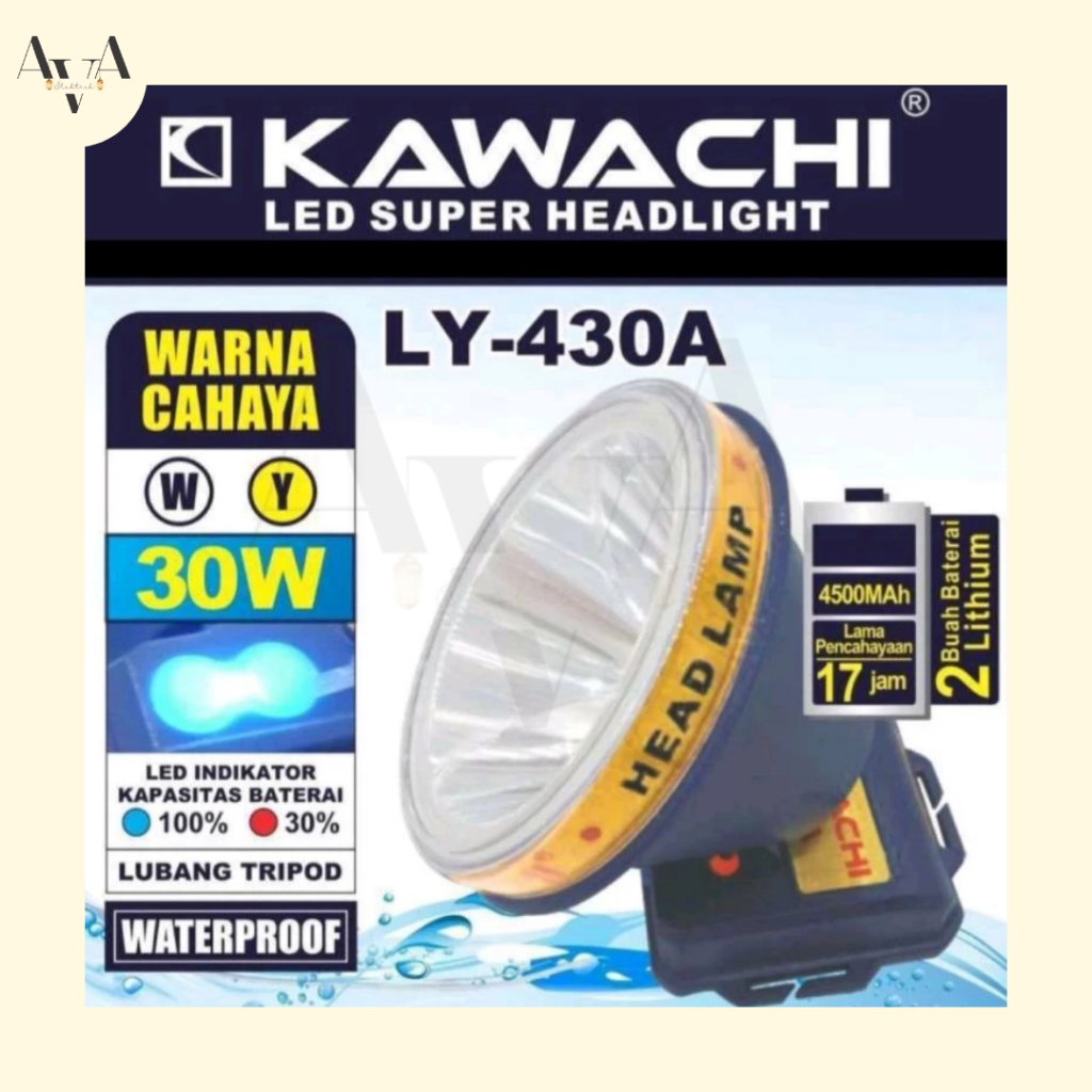 Senter Kepala KAWACHI 30W 30 Watt LY-430B Water Proof
