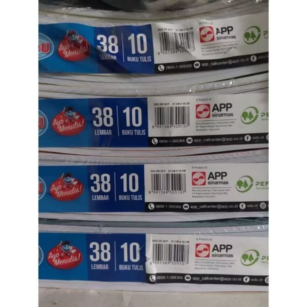 

[1 PACK 10 BK] BUKU TULIS ISI 38 LEMBAR SINAR DUNIA SIDU / BUKU TULIS SIDU
