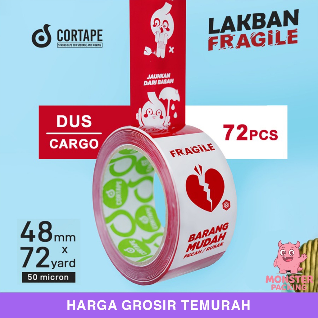 

Lakban Selotip Isolasi Fragile Mascot 48mm Dus Ekspedisi