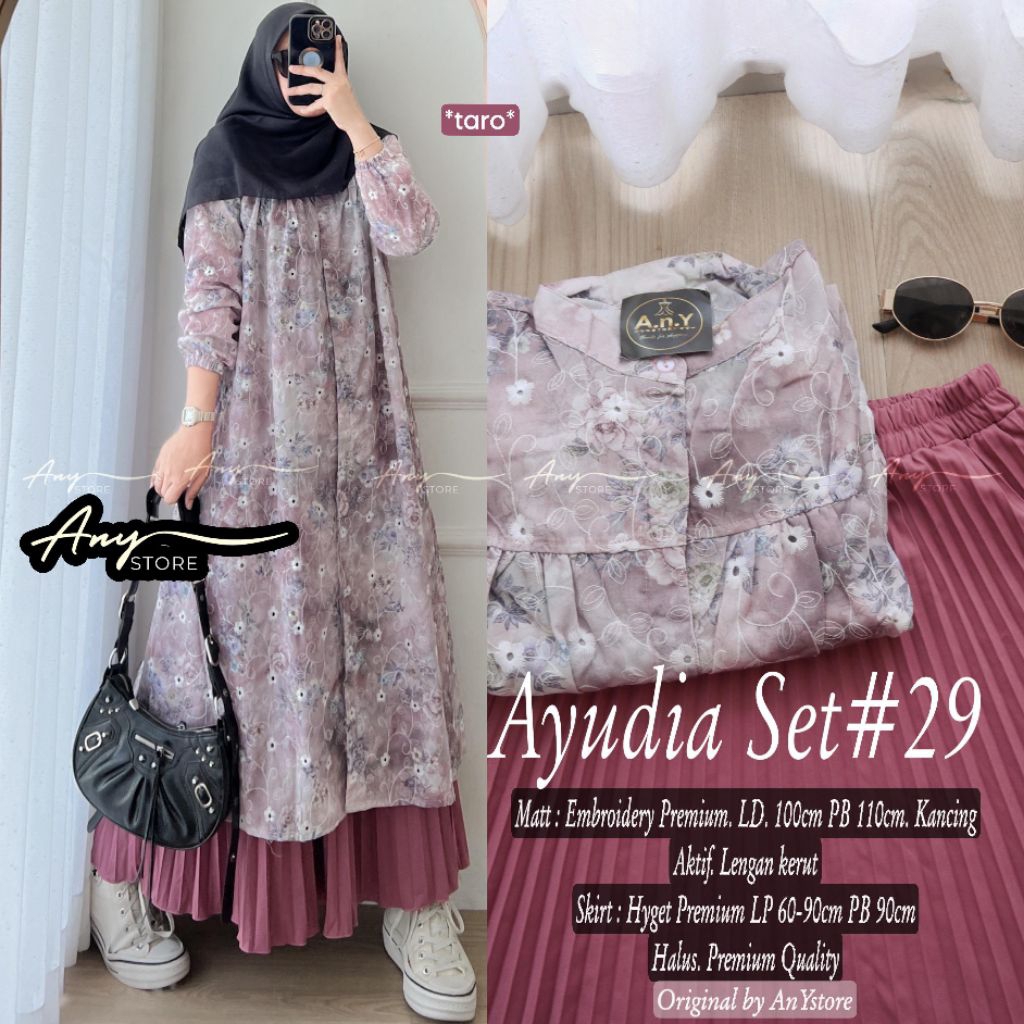 ayeza #16 #17 #18 #19 #20 #21 Aleza #26 #28 Ayudia #29 Ajeng Set setelan tunik dan rok by A.N.Y long