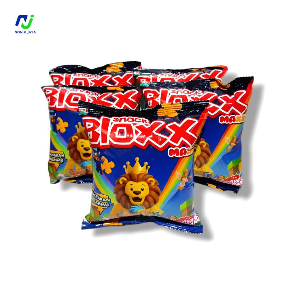 

( SNACK BERHADIAH UANG )Snack Bloxx Maxx Rasa Ayam Panggang Paket 5 Pcs@20gr