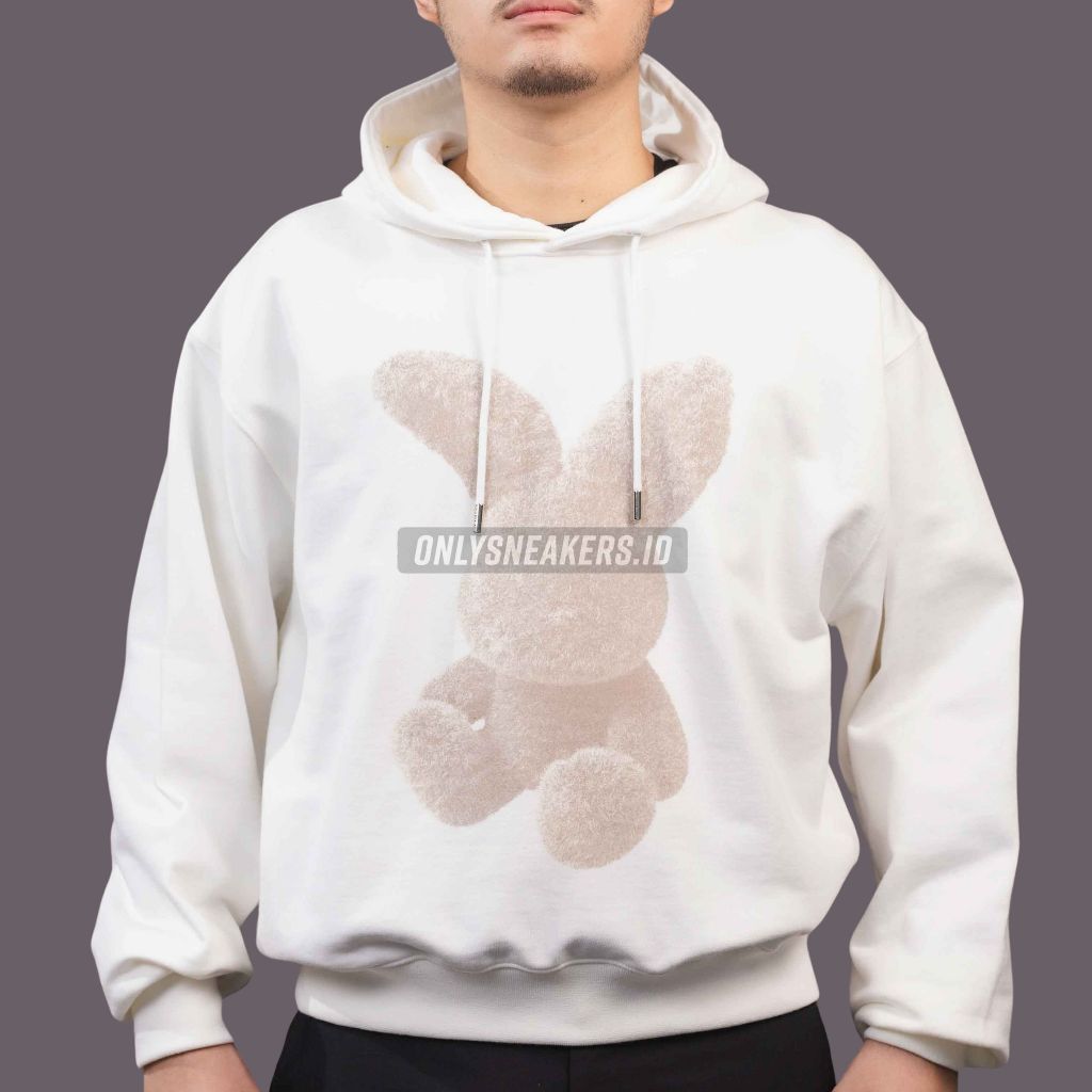 ADLV CREAM FUZZY RABBIT WHITE HOODIE
