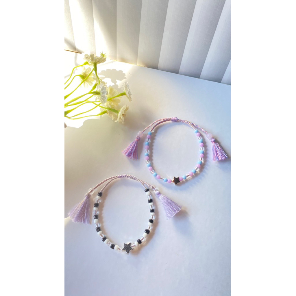 Gelang tali simpel | gelang benang couple aesthetic | gelang tali serut | gelang tali manik manik ae